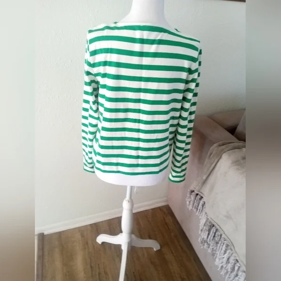TABLOTS Kelly Green Striped Cotton Cardigan Jacket | XS - Picture 7 of 9